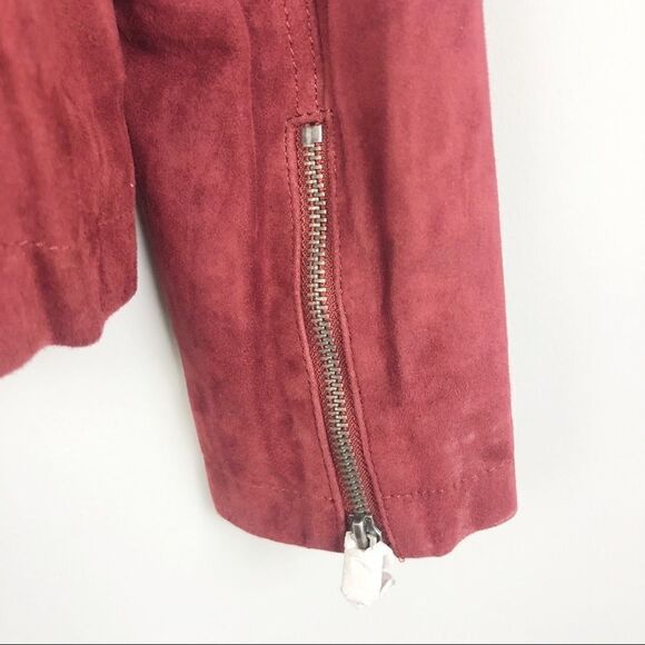 LUCKY BRAND | Suede Puff Sleeve Jacket Leather Brick Red/Orange NEW Women’s M - Picture 12 of 13